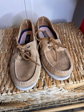 Sperry Men’s Light Brown Suede 2-Eye Boat Shoes